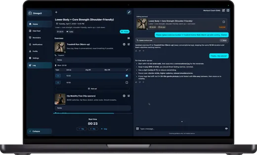 OmegaX Health on MacBook